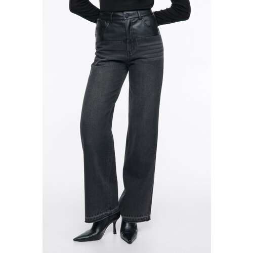 женские джинсы с высокой посадкой befree, черные
