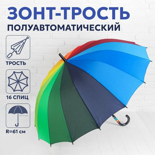 женский зонт-трости без бренда, голубой