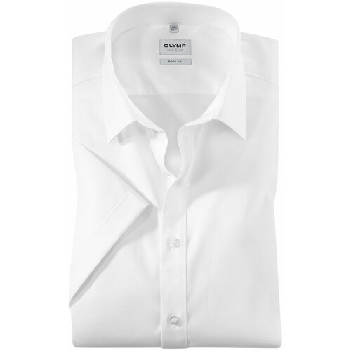 мужская рубашка с коротким рукавом olymp, белая