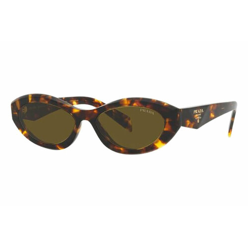 женские солнцезащитные очки кошачьи глаза prada, коричневые
