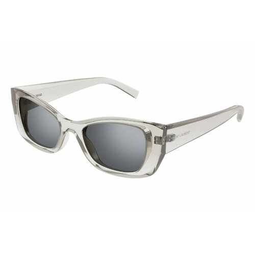 женские солнцезащитные очки кошачьи глаза saint laurent, серебряные