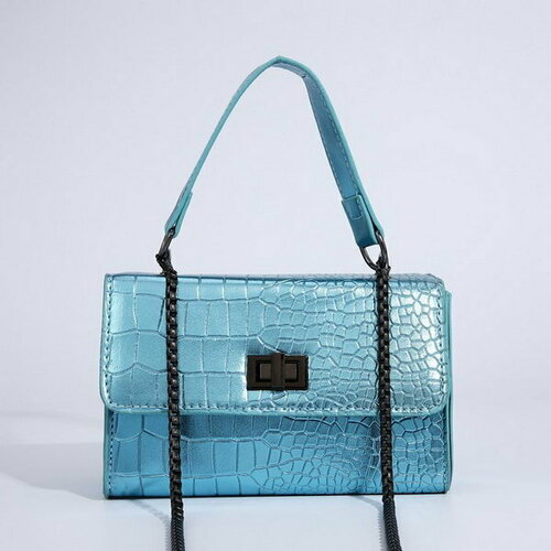 женская кожаные сумка сима-лэнд, голубая