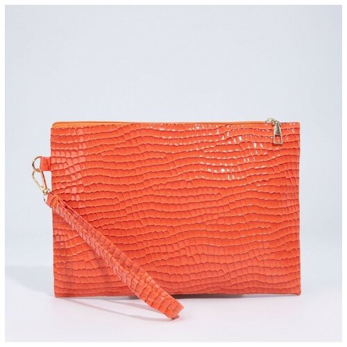 женская кожаные сумка сима-ленд, оранжевая
