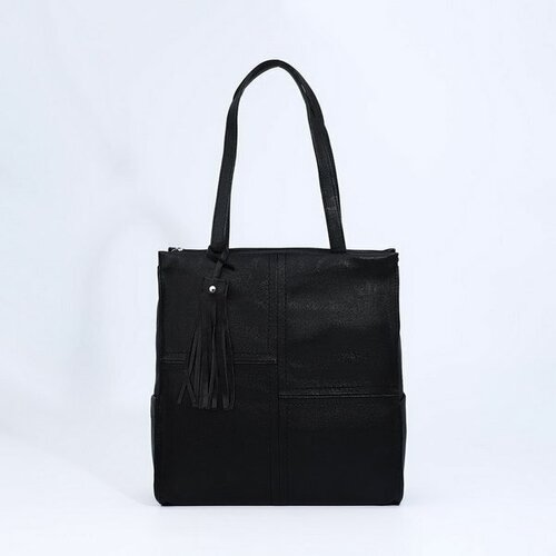 женская кожаные сумка vita, черная