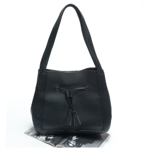 женская кожаные сумка giglio fiorentino, черная