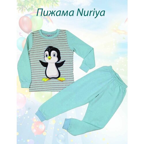 пижама nuriya для девочки, бирюзовая