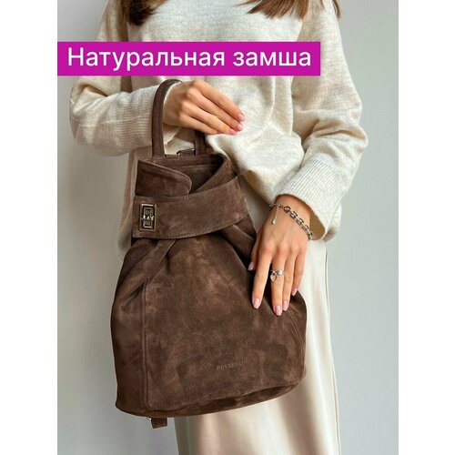 женский кожаные рюкзак reversal, коричневый