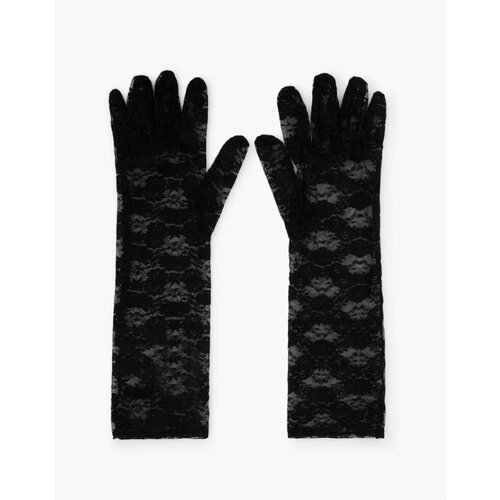 женские кружевные перчатки gloria jeans, черные