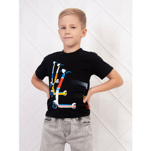футболка с коротким рукавом cosmo kids для мальчика, черная