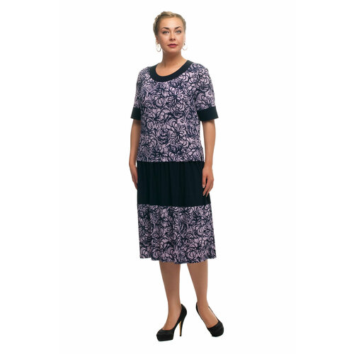 женское платье с круглым вырезом olsi, фиолетовое