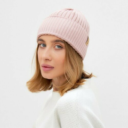 женская шапка-бини теропром, розовая