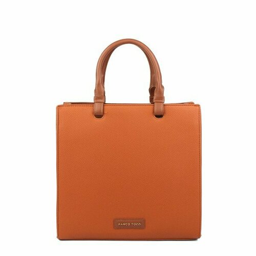 женская кожаные сумка marco tozzi, оранжевая