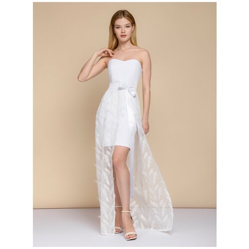 женское платье без рукавов 1001dress, белое