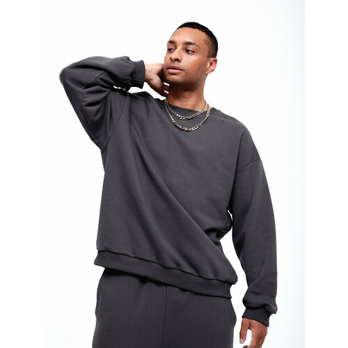 мужской пуловер с круглым вырезом oyk, серый