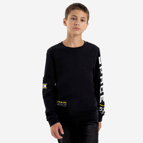 футболка с длинным рукавом kapika для мальчика, черная