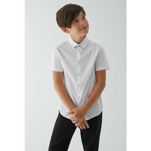 рубашка с коротким рукавом acoola для мальчика, белая
