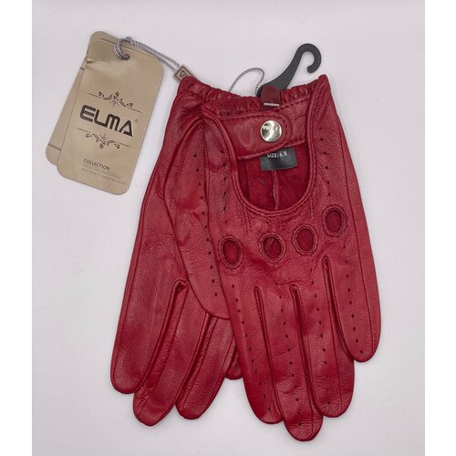 мужские кожаные перчатки elma, красные