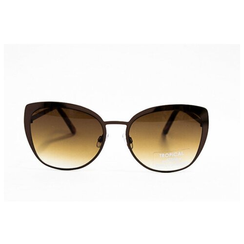 женские солнцезащитные очки кошачьи глаза tropical, коричневые