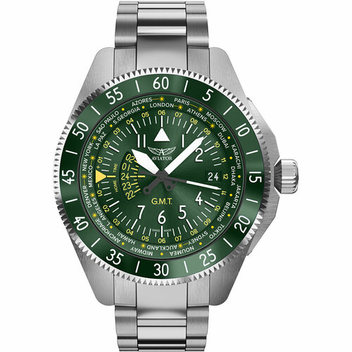 мужские часы aviator, зеленые