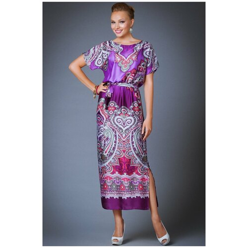 женское платье макси арт-деко, фиолетовое