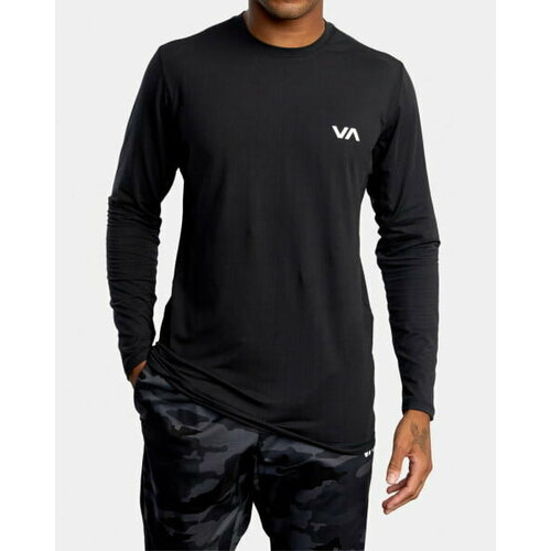 мужская футболка с длинным рукавом rvca, черная