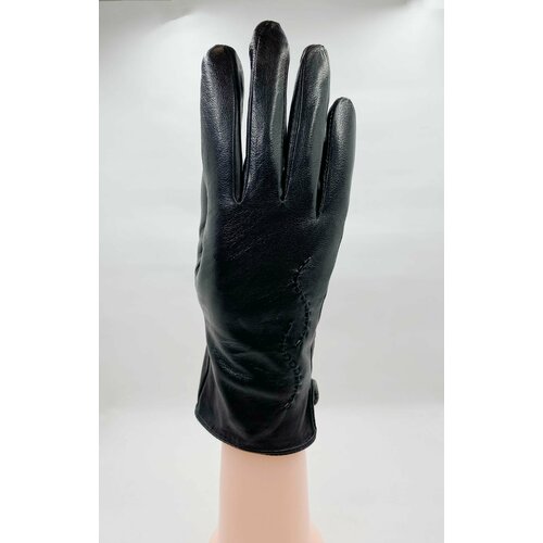 женские кожаные перчатки mm, черные
