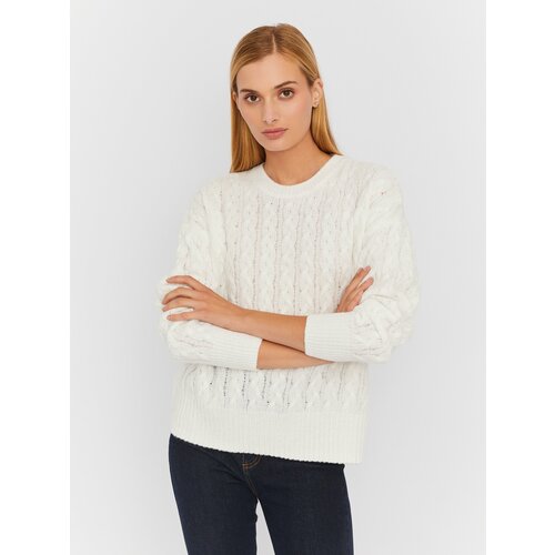 женский свитер с круглым вырезом zolla, белый