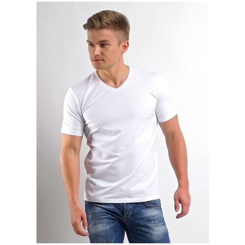 мужская футболка с v-образным вырезом clever, белая