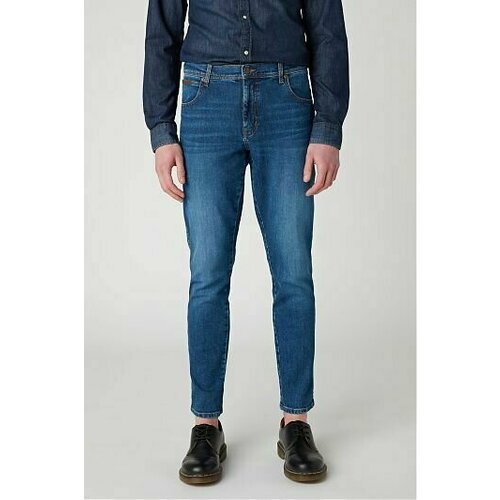 мужские зауженные джинсы wrangler, синие