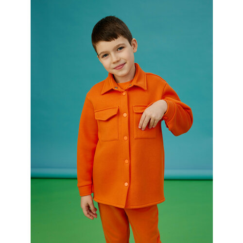 рубашка с длинным рукавом booms для мальчика, оранжевая