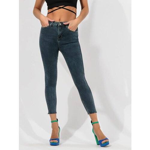 женские джинсы с высокой посадкой vitacci, серые