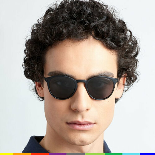 мужские круглые солнцезащитные очки polaroid, черные
