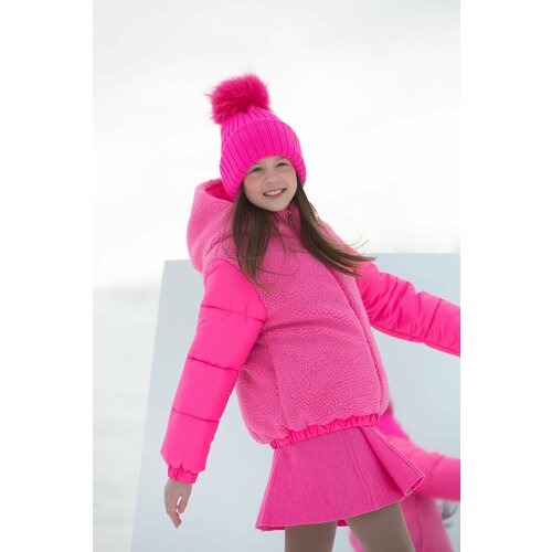 куртка бомбер orso bianco для девочки, розовая