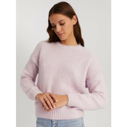 женский свитер с круглым вырезом zolla, фиолетовый