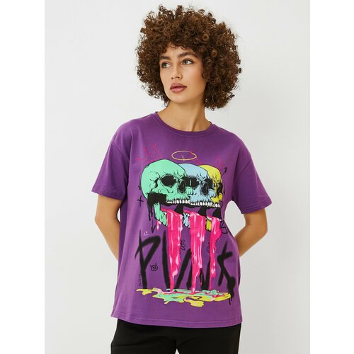 женская футболка с коротким рукавом vosq, фиолетовая