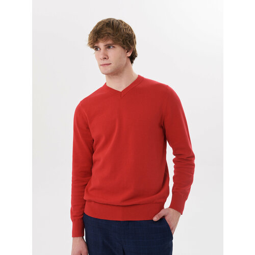 женский свитер с v-образным вырезом vosq, красный