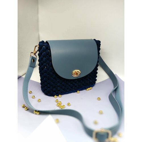 женская кожаные сумка lana tugan, синяя