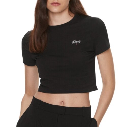 женская футболка с коротким рукавом tommy jeans, черная