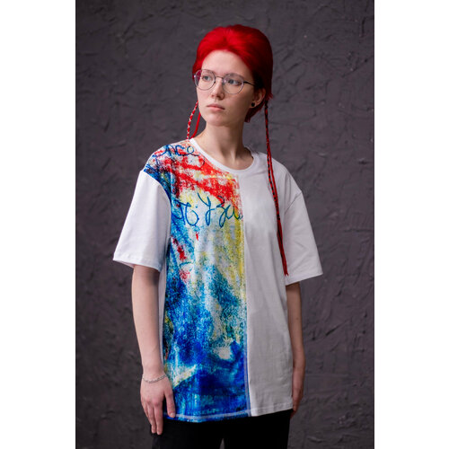 женская футболка с принтом студия глобал арт, белая