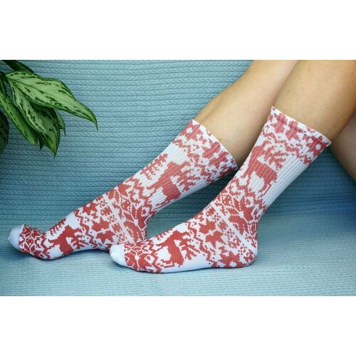 мужские носки хлопковые cotton print, красные