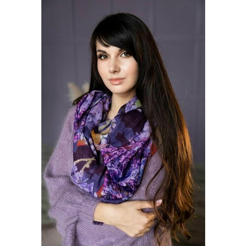 женский шерстяные шарф павловопосадская платочная мануфактура, фиолетовый