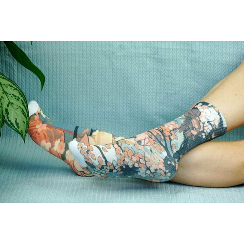 женские носки хлопковые cotton print, оранжевые