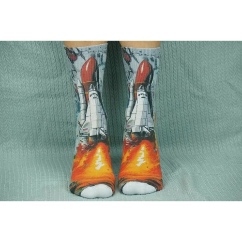 женские носки хлопковые cotton print, оранжевые