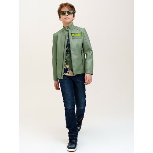 кожаные куртка playtoday для мальчика, зеленая