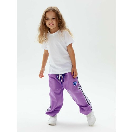 брюки джоггеры superkinder для девочки, фиолетовые