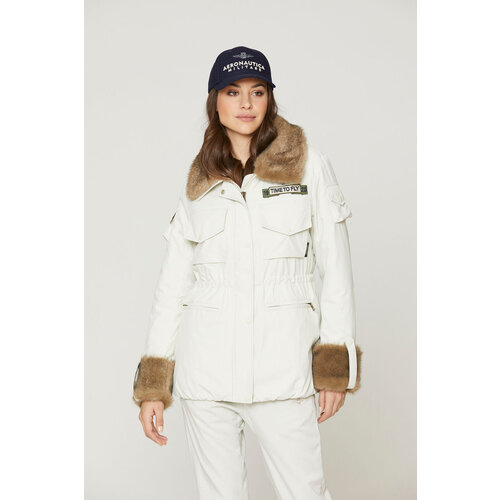 женская куртка стеганные aeronautica militare, белая