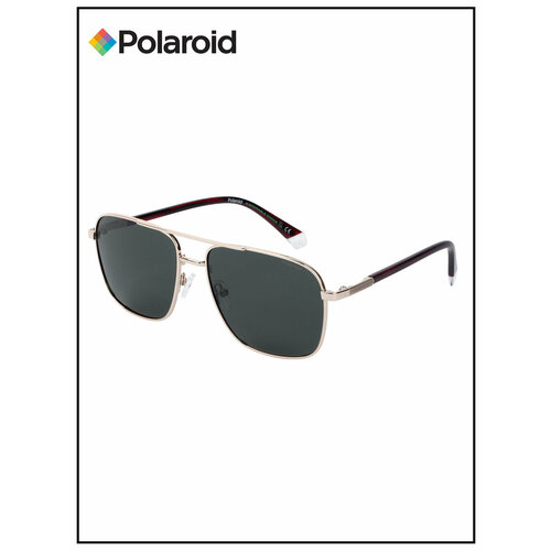 мужские солнцезащитные очки polaroid, золотые