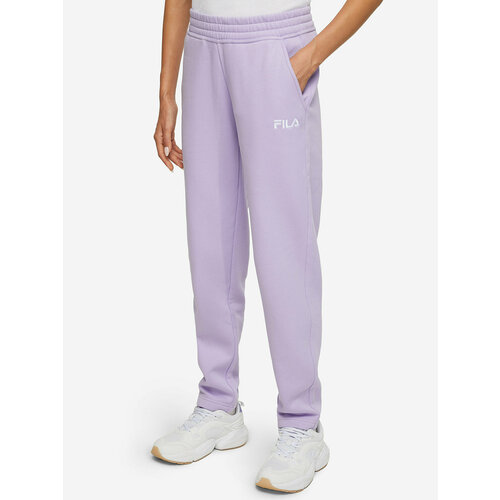 женские брюки с высокой посадкой fila, фиолетовые