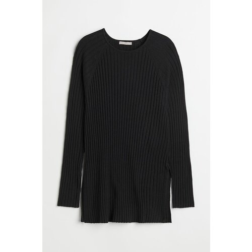 женский свитер с круглым вырезом h&m, черный