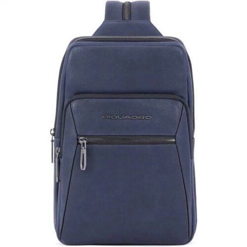 мужская кожаные сумка piquadro, синяя